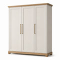 Armario de MDF y Roble con Tres Puertas Blanco