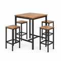 Conjunto de bar de MDF y metal 5 piezas marrón y negro